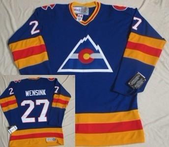 Colorado Avalanche #27 John Wensink Blue Throwback CCM Jersey