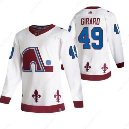 Colorado Avalanche #49 Samuel Girard White Men’s Adidas 2020-21 Reverse Retro Alternate NHL Jersey