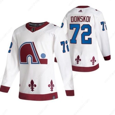 Colorado Avalanche #72 Joonas Donskoi White Men’s Adidas 2020-21 Reverse Retro Alternate NHL Jersey