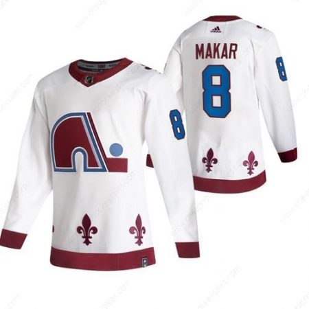 Colorado Avalanche #8 Cale Makar White Men’s Adidas 2020-21 Reverse Retro Alternate NHL Jersey