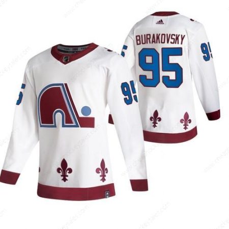 Colorado Avalanche #95 Andre Burakovsky White Men’s Adidas 2020-21 Reverse Retro Alternate NHL Jersey