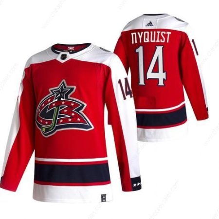 Columbus Blue Jackets #14 Gustav Nyquist Red Men’s Adidas 2020-21 Reverse Retro Alternate NHL Jersey