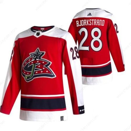 Columbus Blue Jackets #28 Oliver Bjorkstrand Red Men’s Adidas 2020-21 Reverse Retro Alternate NHL Jersey