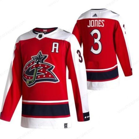 Columbus Blue Jackets #3 Seth Jones Red Men’s Adidas 2020-21 Reverse Retro Alternate NHL Jersey