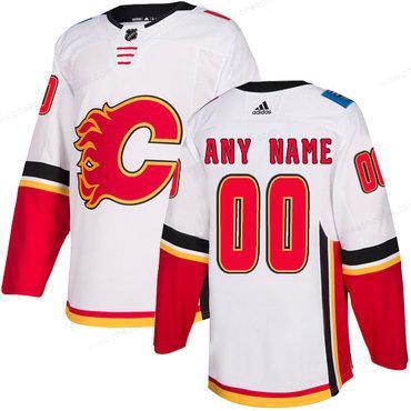 Custom Men’s Adidas Calgary Flames White Home 2017-2018 Hockey Stitched NHL Jersey