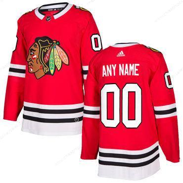 Custom Men’s Adidas Chicago Blackhawks Red Home Authentic Stitched NHL Jersey