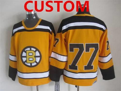 Custom Men’s Boston Bruins 1959-60 Yellow CCM Vintage Throwback Jersey