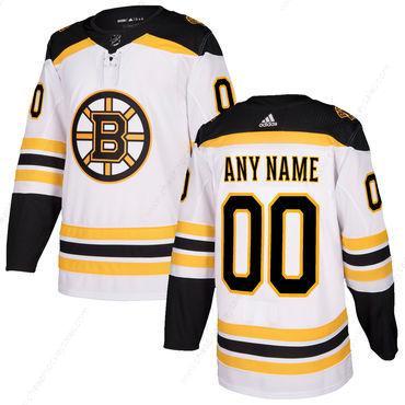 Custom Men’s Boston Bruins White 2017-2018 Adidas Hockey Stitched NHL Jersey