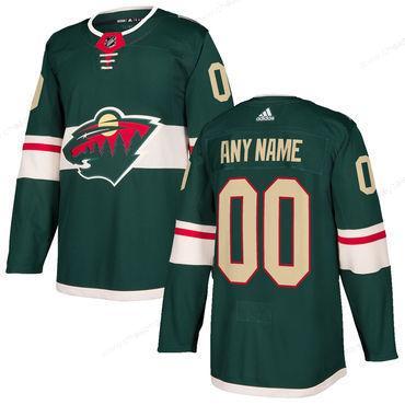 Custom Men’s Minnesota Wildr Green 2017-2018 Adidas Hockey Stitched NHL Jersey