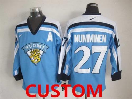 Custom Men’s Team Finland Nike Light Blue Vintage Throwback Jersey