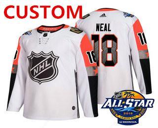 Custom Men’s Vegas Golden Knights White 2018 NHL All-Star Stitched Ice Hockey Jersey