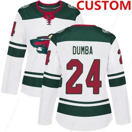 Custom Minnesota Wild White Road Authentic Women’s Stitched Hockey Jersey