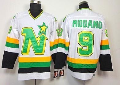 Dallas Stars #9 Mike Modano White Throwback CCM Jersey