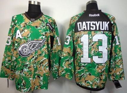 Detroit Red Wings #13 Pavel Datsyuk 2014 Camo Jersey