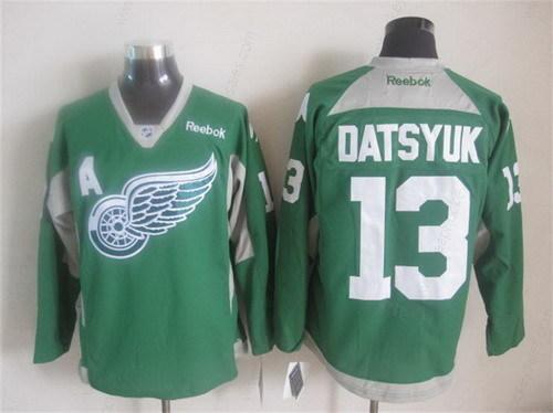 Detroit Red Wings #13 Pavel Datsyuk 2014 Training Green Jersey