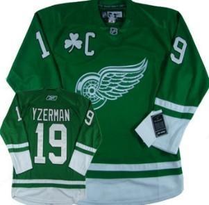 Detroit Red Wings #19 Steve Yzerman St. Patrick’S Day Green Jersey