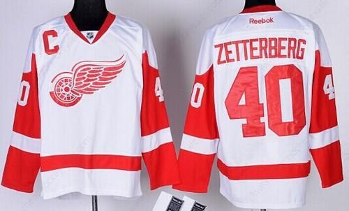 Detroit Red Wings #40 Henrik Zetterberg White Jersey