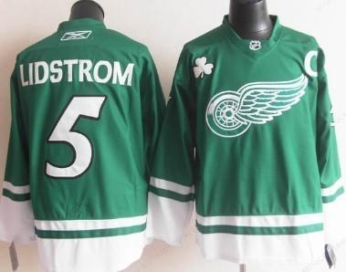 Detroit Red Wings #5 Nicklas Lidstrom St. Patrick’S Day Green Jersey