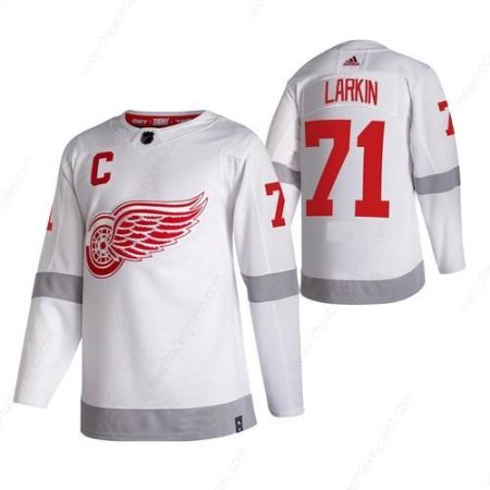 Detroit Red Wings #71 Dylan Larkin White Men’s Adidas 2020-21 Reverse Retro Alternate NHL Jersey