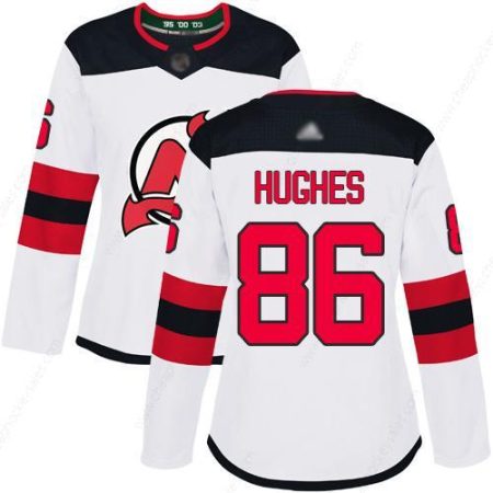 Devils #86 Jack Hughes White Road Authentic Women’s Stitched Hockey Jersey