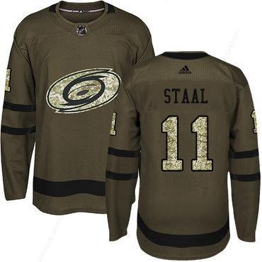 Didas Hurricanes #11 Jordan Staal Green Salute To Service Stitched Youth NHL Jersey