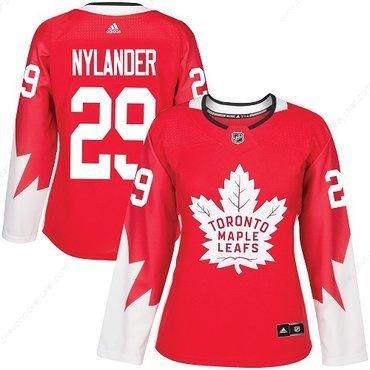 Didas Toronto Maple Leafs #29 William Nylander Red Team Canada Authentic Women’s Stitched NHL Jersey