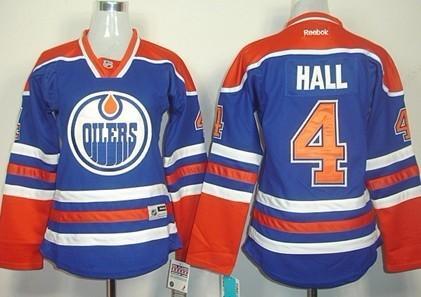 Edmonton Oilers #4 Taylor Hall Royal Blue Women’s Jersey