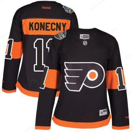 Flyers #11 Travis Konecny Black 2017 Stadium Series Women’s Stitched NHL Jersey