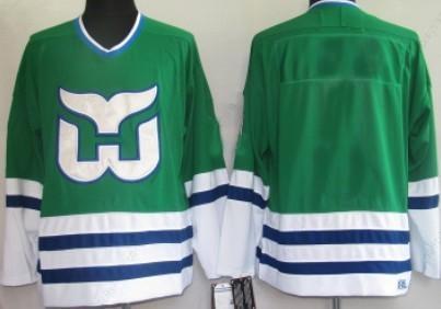 Hartford Whalers Men’s Customized Green Throwback Jersey