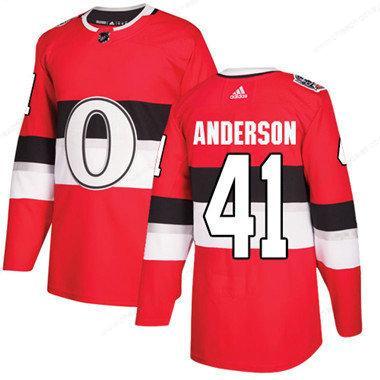 Kid Adidas Senators 41 Craig Anderson Red Authentic 2017 100 Classic Stitched NHL Jersey