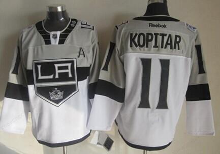 Los Angeles Kings #11 Anze Kopitar 2015 Stadium Series Gray #2 White Jersey