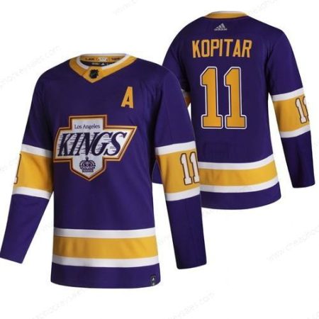 Los Angeles Kings #11 Anze Kopitar Black Men’s Adidas 2020-21 Reverse Retro Alternate NHL Jersey