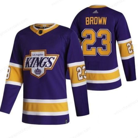 Los Angeles Kings #23 Dustin Brown Black Men’s Adidas 2020-21 Reverse Retro Alternate NHL Jersey