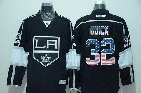 Los Angeles Kings #32 Jonathan Quick Black Usa Flag Hockey Jersey