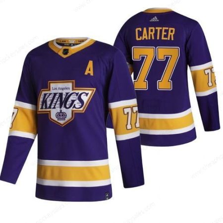 Los Angeles Kings #77 Jeff Carter Black Men’s Adidas 2020-21 Reverse Retro Alternate NHL Jersey