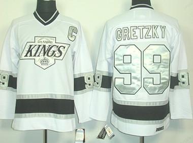 Los Angeles Kings #99 Wayne Gretzky White Throwack CCM Jersey