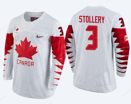 Men Canada Team #3 Karl Stollery White 2018 Winter Olympics Jersey