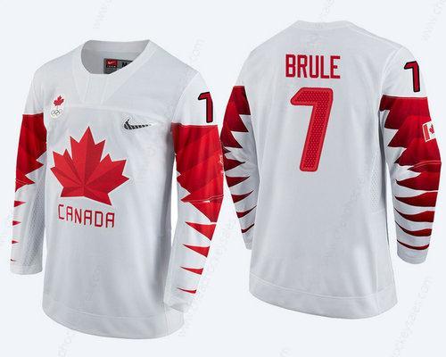 Men Canada Team #7 Gilbert Brule White 2018 Winter Olympics Jersey