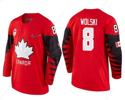 Men Canada Team #8 Wojtek Wolski Red 2018 Winter Olympics Jersey