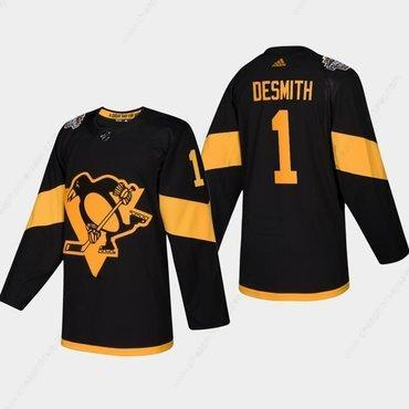 Men’s #1 Casey Desmith Penguins Coors Light 2019 Stadium Series Black Authentic Jersey