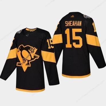 Men’s #15 Riley Sheahan Penguins Coors Light 2019 Stadium Series Black Authentic Jersey