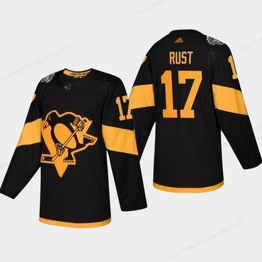 Men’s #17 Bryan Rust Penguins Coors Light 2019 Stadium Series Black Authentic Jersey