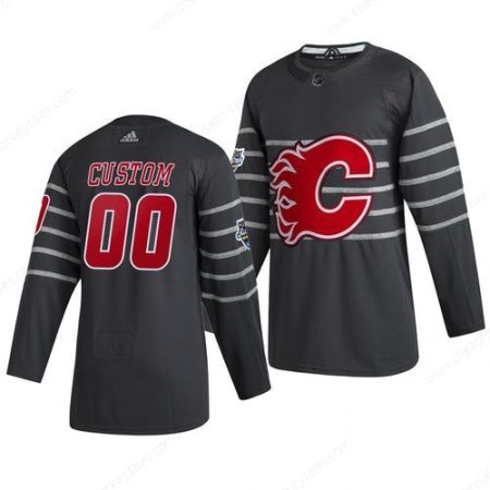 Men’s 2020 NHL All-Star Game Calgary Flames Custom Authentic Adidas Gray Jersey