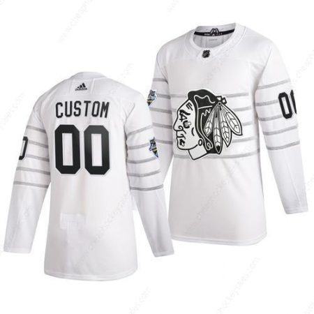 Men’s 2020 NHL All-Star Game Chicago Blackhawks Custom Authentic Adidas White Jersey