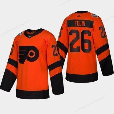 Men’s #26 Christian Folin Flyers Coors Light 2019 Stadium Series Orange Authentic Jersey