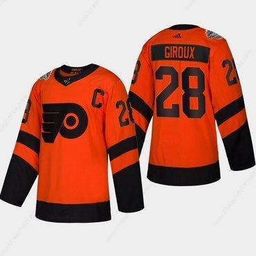 Men’s #28 Claude Giroux Flyers Coors Light 2019 Stadium Series Orange Authentic Jersey