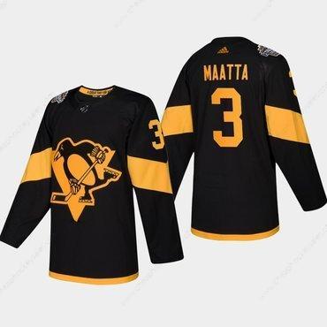 Men’s #3 Olli Maatta Penguins Coors Light 2019 Stadium Series Black Authentic Jersey