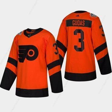 Men’s #3 Radko Gudas Flyers Coors Light 2019 Stadium Series Orange Authentic Jersey