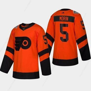 Men’s #5 Samuel Morin Flyers Coors Light 2019 Stadium Series Orange Authentic Jersey