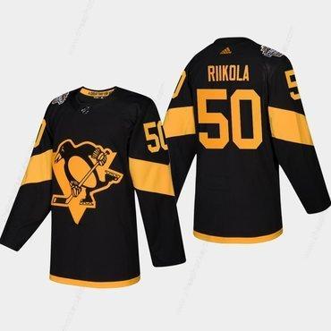 Men’s #50 Juuso Riikola Penguins Coors Light 2019 Stadium Series Black Authentic Jersey